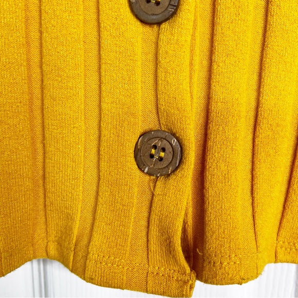 NWOT Free People Central Park Cardigan Sweater In Golden Yellow Women’s Sz XS - Picture 4 of 7